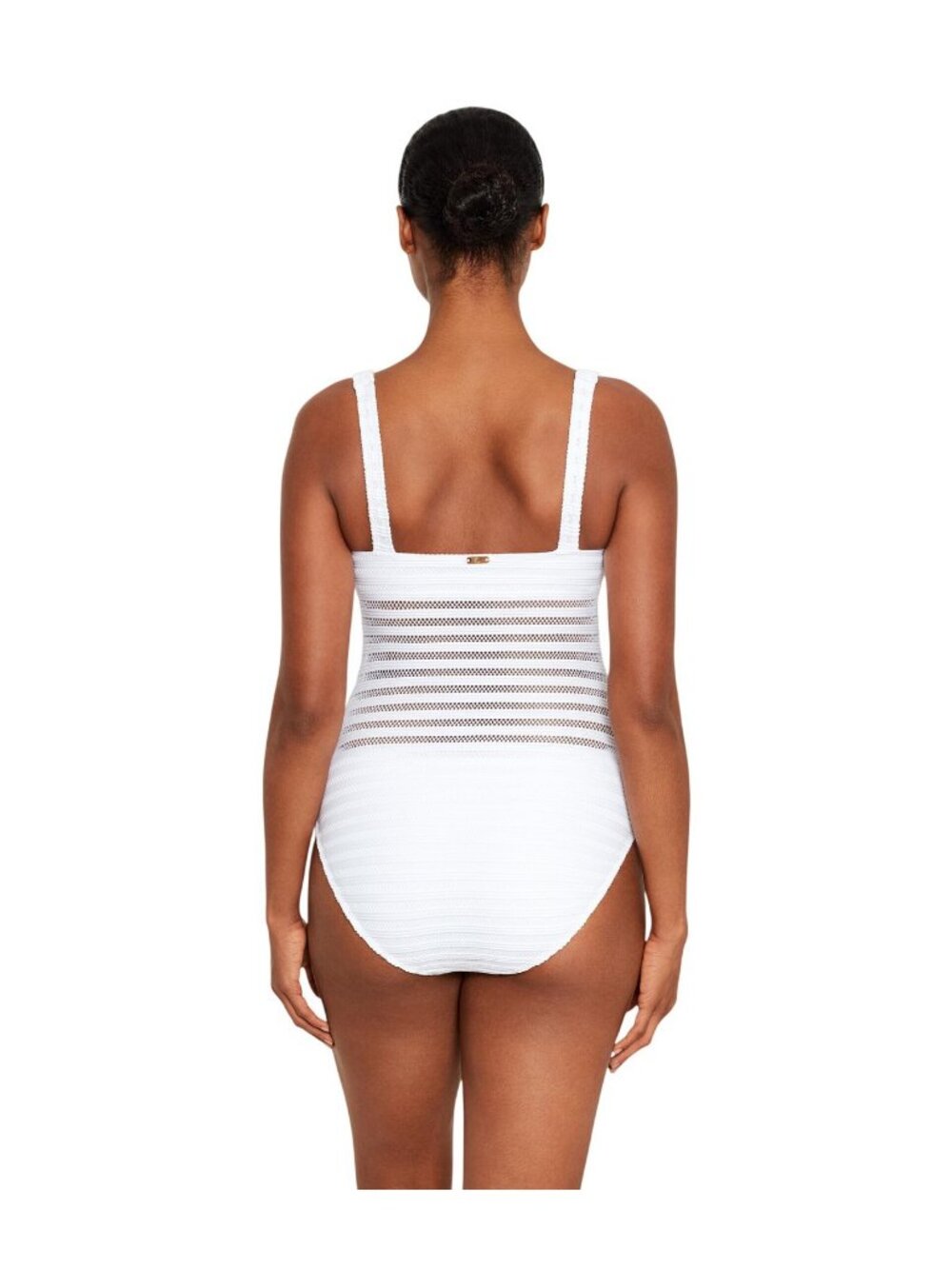 Lauren Ralph Lauren Square Neck Over-the-Shoulder One-Piece Swimsuit White 8 - Picture 9 of 10
